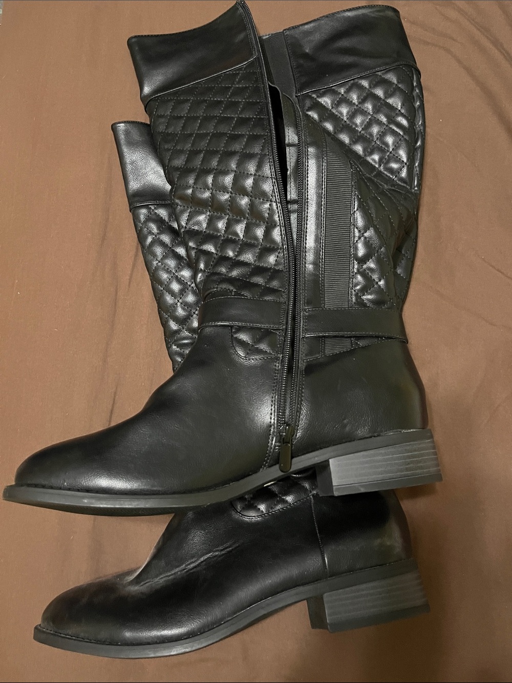 Tall Black Boots (17 inches) 12W & Wide calf